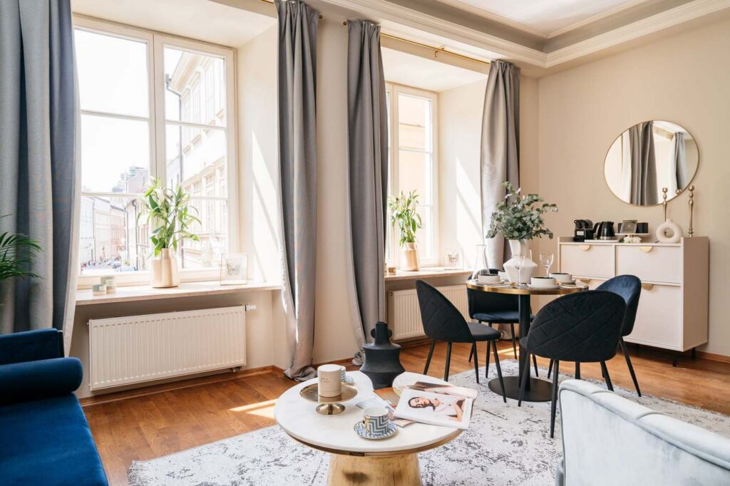 Bright interior of a tenement apartment